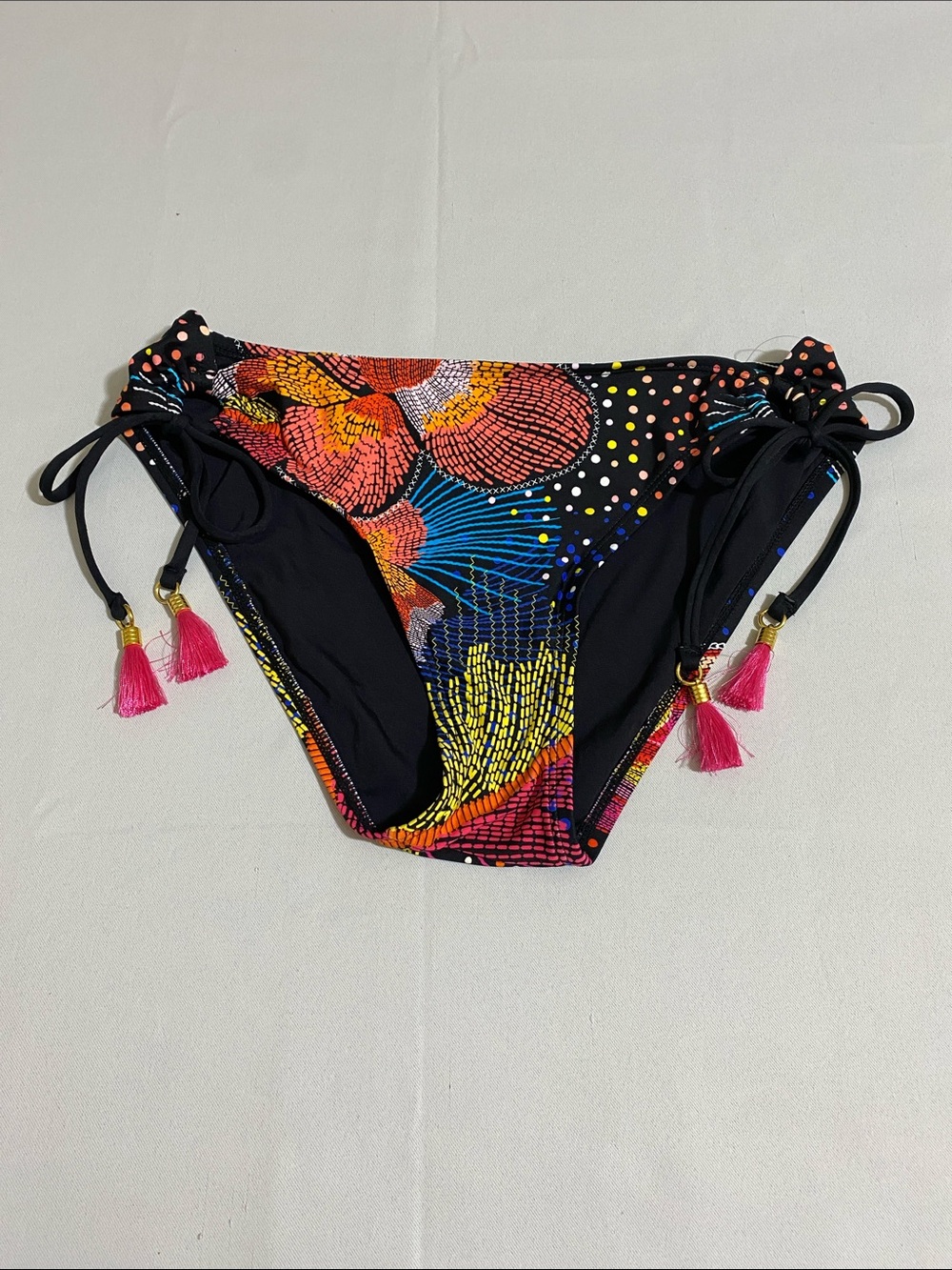 LA BLANCA Sunlit Soiree Side-tie Bikini Bottom w Floral Pattern Size 4